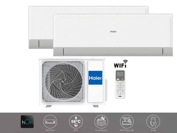 AR CONDICIONADO HAIER MULTI SPLIT - 1 UNIDADE EXTERIOR  2U40S2SM1FA-2  + 2X UNIDADE INTERIOR  GEOS XT 9.000BTUS  AS25RBAHRA-3
