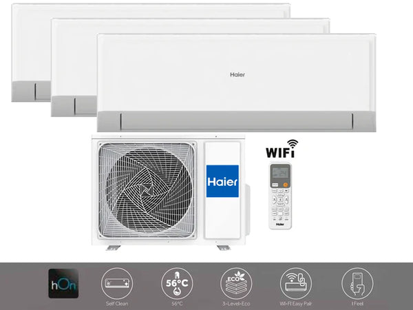 AR CONDICIONADO HAIER Multi Split Unidade Exterior  3U70S2SR5FA + 1X Unidade Interior  GEOS XT 12.000btus  AS35RBAHRA-4  + 2x Unidade Interior GEOS XT 9.000btus  AS25RBAHRA-3