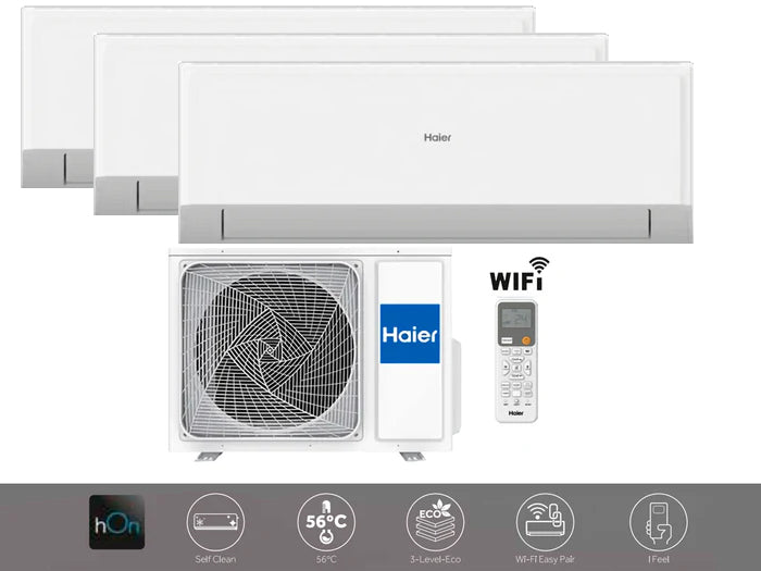 AR CONDICIONADO HAIER Multi Split Unidade Exterior  3U70S2SR5FA + 1X Unidade Interior  GEOS XT 12.000btus  AS35RBAHRA-4  + 2x Unidade Interior GEOS XT 9.000btus  AS25RBAHRA-3